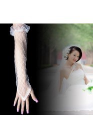 Lace Fingerless Elbow Length Wedding Gloves