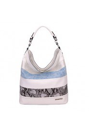 Women PU Shopper Shoulder Bag / Tote / Cross Body Bag White / Beige / Blue / Black