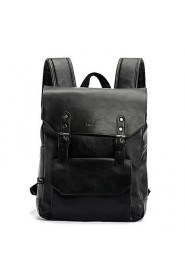 Men PU Bucket Backpack Brown / Black