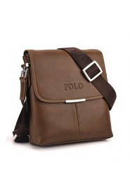 Men's Soft PU Leather Flap Top Casual Business Crossbody Bag