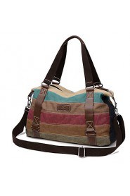 Women Canvas Duffel Shoulder Bag / Tote / Satchel / Sports & Leisure Bag / Travel Bag Multi color