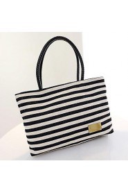 Women's Woven Handles Stripes Casual Tote (More Colors)
