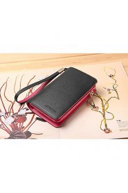Women's Genuine Leather Short Wallets Wristlets Coin Case Purse For iphone 4/5 /6