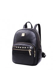 Women's PU Backpack/Tote Bag/Leisure bag/Travel Bag Black/Gold