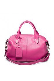 Real Genuine First Layer Leather Purse Satchel Shoulder Hand Bag Tote Weekender Pink