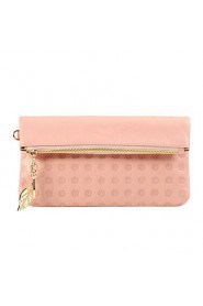 Women Cowhide Bi fold Clutch / Wallet Pink