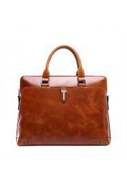 Men Briefcase Top Grade Genuine Leather Men Business Handbag Vintage Oil Wax Leather Shoulder Bags
