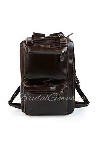 Men Cowhide Sports / Casual / Outdoor / Shopping Shoulder Bag / Tote / Backpack / Travel Bag Brown