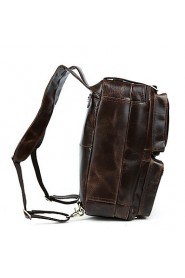 Men Cowhide Sports / Casual / Outdoor / Shopping Shoulder Bag / Tote / Backpack / Travel Bag Brown