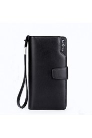 New Business Casual Clutch Men Leather Purse Single Zipper Wallet Long Section of The Matte Surface Male Wallet