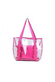 Lady's Clear PVC Transparent Jelly Candy Small Bag Tote Clear Beach Handbag Bucket Satchel Picture package Beach Bag