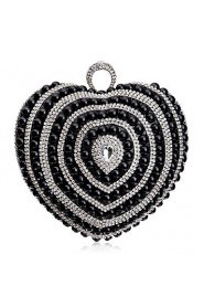Women Heart shaped Pearl Diamonds Evening Bag