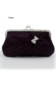 Silk Shell With Rhinestone/ Bowknot Evening Handbags/ Clutches More Colors Available