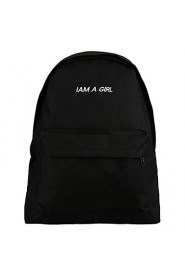 Women Backpack Letter Print Large Capacity Zipper Pocket Student School Outdoor Casual Shoulder Bag