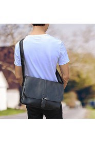 Men's PU Messenger Shoulder Bag Brown/Black