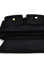 Men's Canvas Messenger Shoulder Bag Brown/Black