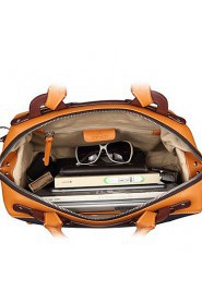 Men Briefcase Top Grade Genuine Leather and Oxford Business Handbag Vintage First Layer Cowhide Shoulder Bag