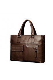 Men Briefcase Top Grade Genuine Leather Business Handbag Vintage First Layer Cowhide Shoulder Messenger Bags