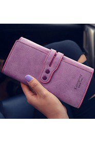 Women PU Tri fold Clutch / Wallet / Card & ID Holder Beige / Pink / Purple / Blue / Green / Brown / Black