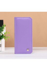 Fashion simple style long vertical Small crown metal buckle thin multi card bit card package lady wallet