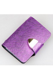 Women Professioanl Use Cowhide Card & ID Holder Purple / Blue / Gold / Red / Silver / Black / Fuchsia / Almond