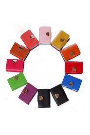 Women Cowhide Casual Card & ID Holder Pink / Blue / Yellow / Orange / Red / Purple / Green / Brown / Black