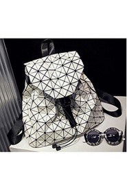 Women PU Bucket Backpack White / Gold / Silver
