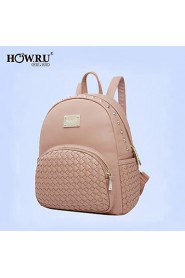 Women's PU Backpack/Tote Bag/Leisure bag/Travel Bag Black/WineGold/Silver/Almond