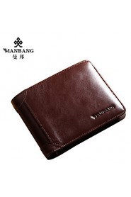 Men Cowhide / Polyester Bi fold Wallet / Card & ID Holder Brown / Black