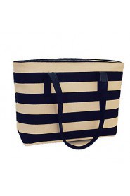 Woman Fashion Minimalist Shoulder Bag Canvas Handbag Shoulder Bag Leisure Package Travel Bag Striped Beach Bag