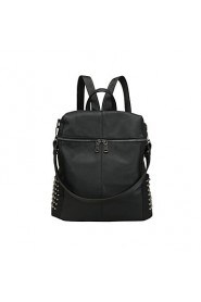 Women PU Shoulder Bag Tote Backpack Laptop Bag OL Fashion Handbag Black