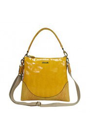 Women's Yellow Pvc Italian Style Luxury Mirror Surface Shoulder Bag