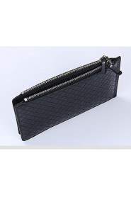 Famous Brand Men's Two Layer Folded Long Pu Leather Wallets Male's Business Clutch Wallet Card Purse