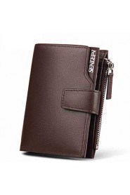 Men Cowhide Bi fold Wallet / Card & ID Holder / Business Card Holder Short Purse