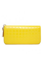 Women's PU Long Wallet/Card/Clutch bag Black/Yellow
