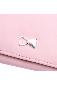 Women's PU Long Wallet/Card/Clutch bag Black/Pink
