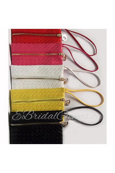 Women PU Casual / Event/Party Clutch / Evening Bag / Wristlet Red / White / Black / Yellow