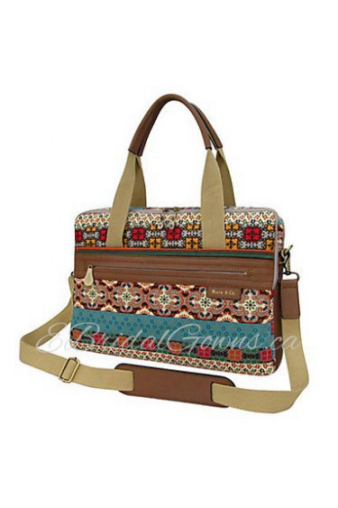 Women's Bohemia Stylish Canvas Leather Crossbody & Messager Macbook laptop handbags (15 Inch)