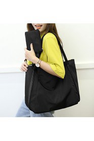 Women PU Shopper Shoulder Bag Black