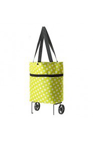 Dot Oxford Cloth Folding Dual Tugboat Package Portable Collapsible Shopping Bag Tote