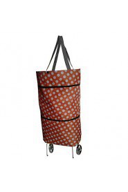 Dot Oxford Cloth Folding Dual Tugboat Package Portable Collapsible Shopping Bag Tote