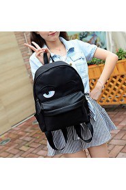 Cartoon Eyes Unisex Nylon Baguette Backpack / Sports & Leisure Bag / School Bag / Travel Bag / Carry on Bag Black