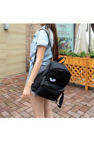 Cartoon Eyes Unisex Nylon Baguette Backpack / Sports & Leisure Bag / School Bag / Travel Bag / Carry on Bag Black