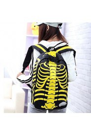 Unisex's Fashion Canvas Big Skeleton Student Backpack(Assorted Color)