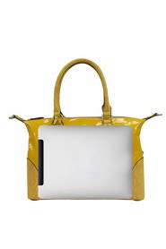 Women's Yellow Pvc Italian Style Luxury Mirror Surface Handbag