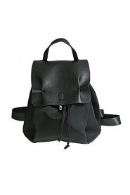 Women PU Bucket Backpack Black
