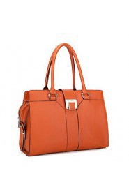 Real Genuine Cowhide Leather Purse Satchel Shoulder Bag Shopper Handbag Briefcase Lock Women New Orange