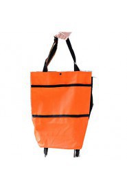 Folding Tug Bag Vehicle Hide Wheeled Travel Bag Tension Bar Cart Trolley Shopping Bag Oxford Shoulder Bag