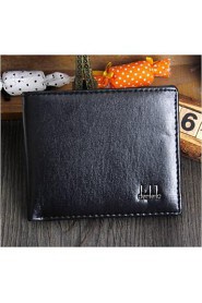 Men PU / Black Brown Cowhide Bi fold Wallet / Clip