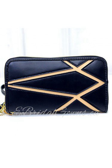 Women PU Bi fold Clutch / Wallet / Card & ID Holder Brown / Black